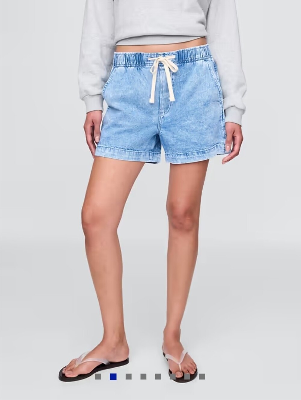 ❤️ GAP EASY DENIM DRAWSTRING WAIST JEAN SHORTS, LP (LARGE PETITE)